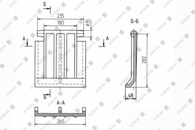 Чертеж колосника (шлакоснимателя) Т 22.00.007 А